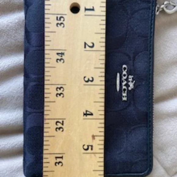 Coach Black Signature Pattern Wristlet - Picture 4 of 5